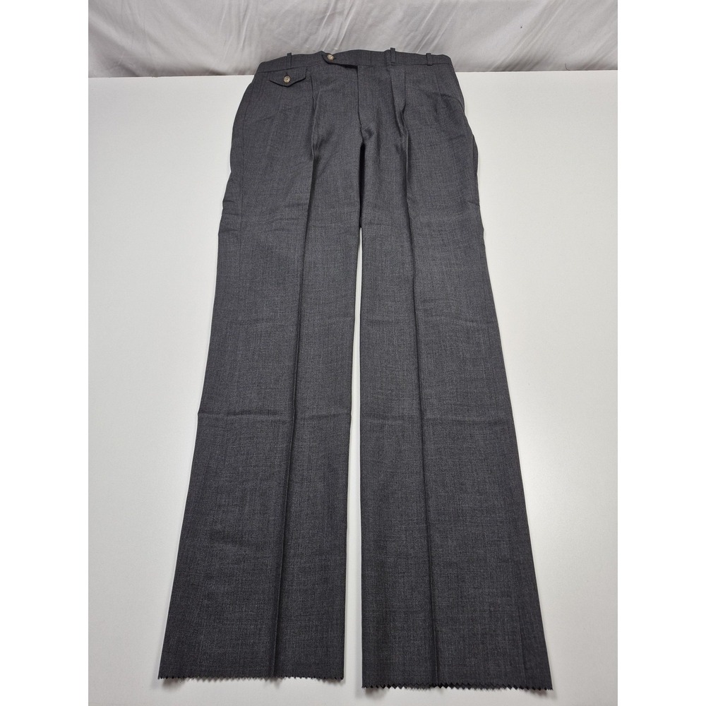 Racquet Club Dress Pants Mens 38x36 Gray Wool Pleated Straight Unhemmed USA NWT